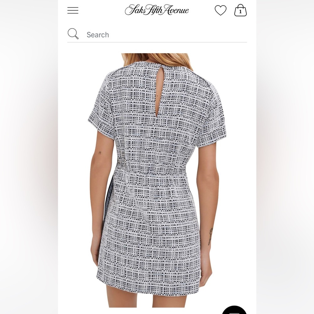 🌚💙NEW WITH TAGS💙🌚 Maje Retrola Drawstring Tweed Dress size 36 US 2/4 - Picture 5 of 11